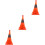 3Pcs Portable Foldable Reflective Road Cones with LED ABS 8
