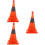 3Pcs Portable Foldable Reflective Road Cones with LED ABS 6