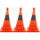 3Pcs Portable Foldable Reflective Road Cones with LED ABS 9