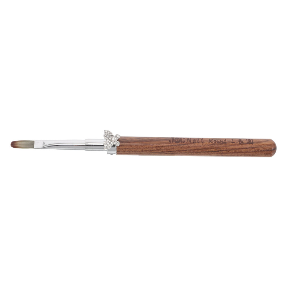 Ohphcall 5Pcs Coffee Wood Handle Nail Art Brushes Metal Ferrule Builder Gel Pen