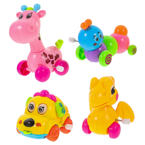 8Pcs Animal Clockwork Playthings Plastic Wind-Up Toys for Children