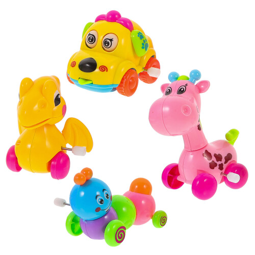 8Pcs Animal Clockwork Playthings Plastic Wind-Up Toys for Children 2