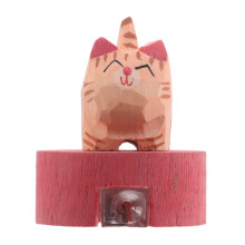 3Pcs Wooden Cat Pencil Sharpener Cute Manual Handheld Sharpener Orange