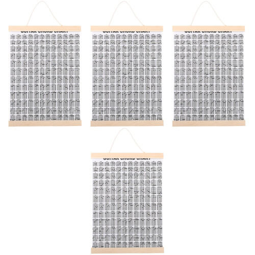4Pcs Guitar Chord Chart Home Use White Coated Paper Training Guide 2
