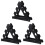 3Pcs Black Triangle Dumbbell Storage Durable Gym Holder 2