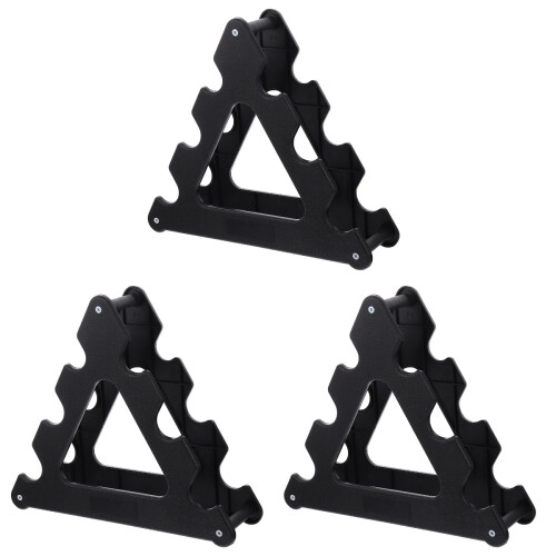 3Pcs Black Triangle Dumbbell Storage Durable Gym Holder 1