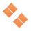 4Pcs Portable Double-Sided Sewing Cutting Mat Orange PP for Craft Use 10