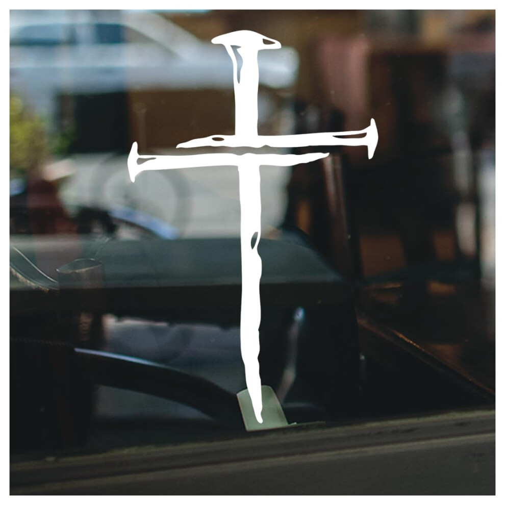 Christian Cross Decal Crucifix Vinyl Sticker Weatherresistant Faith Symbol For Car Laptop White 9094768350072