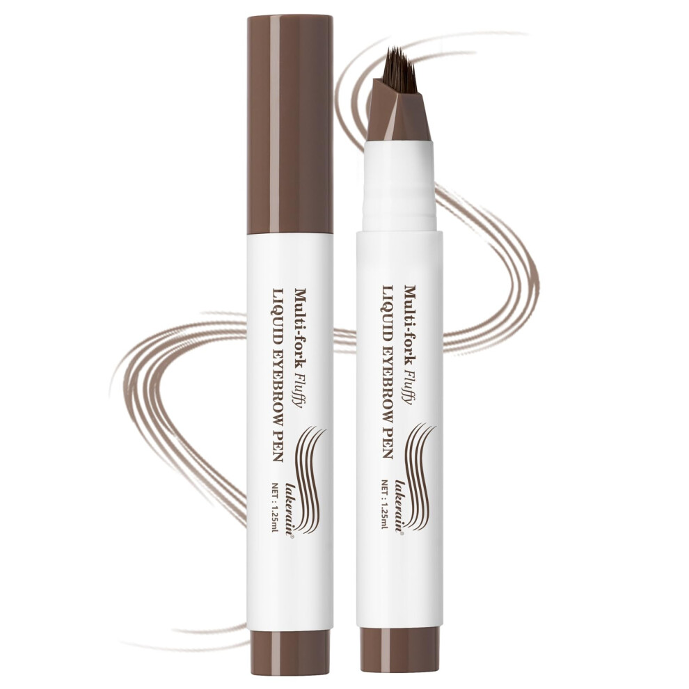 Brown Liquid Eyebrow Pen Waterproof Smudge Proof Microblading Effect Natural Hairlike Brows