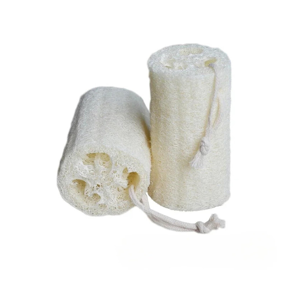 Natural Loofah Sponge Bath and Dish Scrubber with Gentle Exfoliation Round Grip 1 Pack