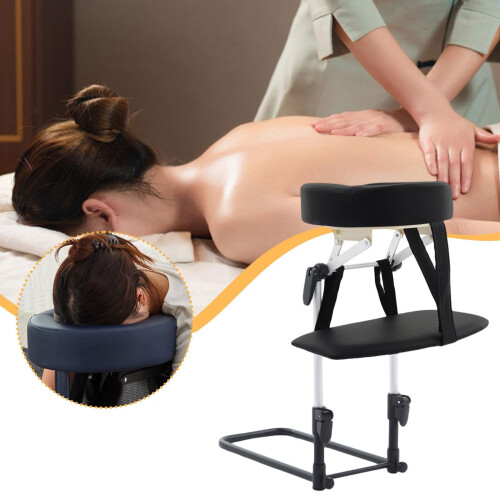 Massage Table Face Cradle with Armrest, Ergonomic Memory Foam, Adjustable Portable Headrest Kit, Black 2