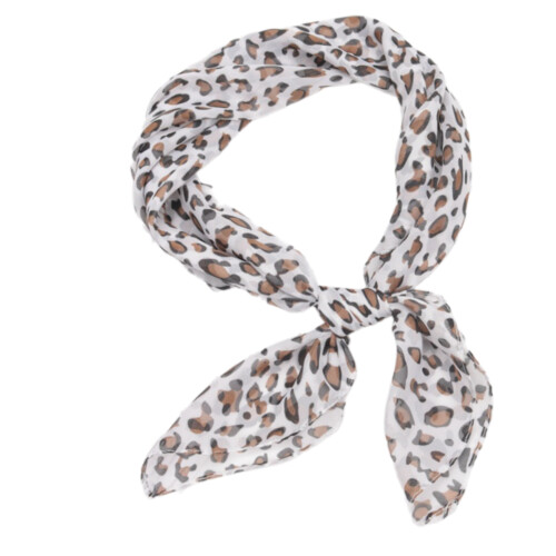 Stylish Leopard Pattern Silk Imitation Scarf Fashionable-Kabai
