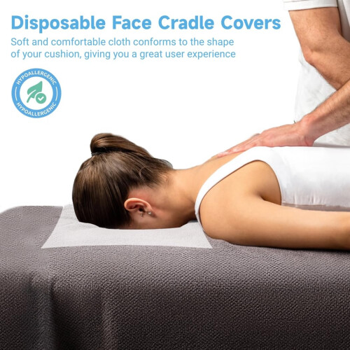 Massage Table Face Cradle Covers 400 Pack, Soft Breathable NonWoven Disposable Headrest Covers for Spa 1