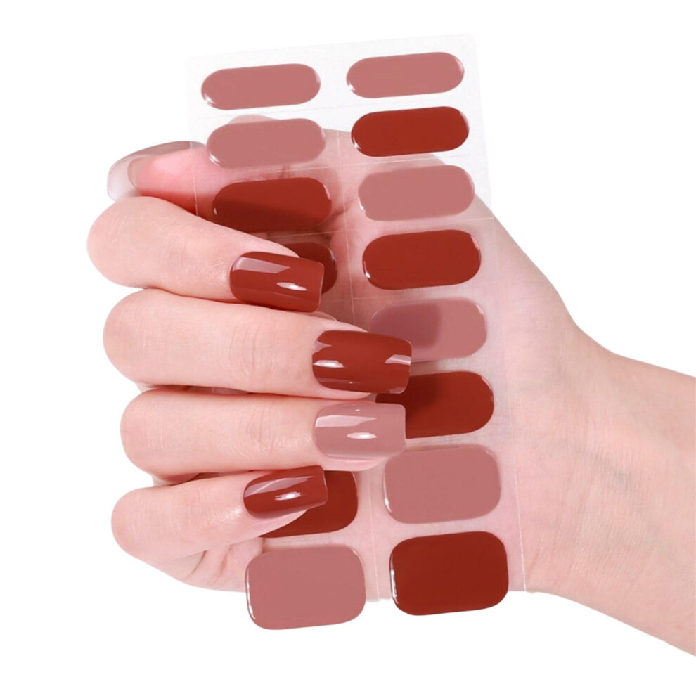 Full Wrap Self Adhesive Gel Nail Polish Strips for Women Long Lasting Salon Quality