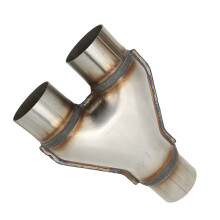 Embout d'échappement en forme de Y en acier inoxydable, diamètre intérieur 63 mm, universel