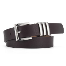 Fashion Solid Color Belt Square Pin Buckle Belt-White K Brown