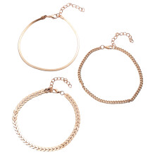 3-Piece Gold Anklets for Women, Multi-Layered Adjustable Anklet Gold with Sturdy Lobster Clasp, Waterproof & Hypoallergenic Ankle Bracelets for Beach,
