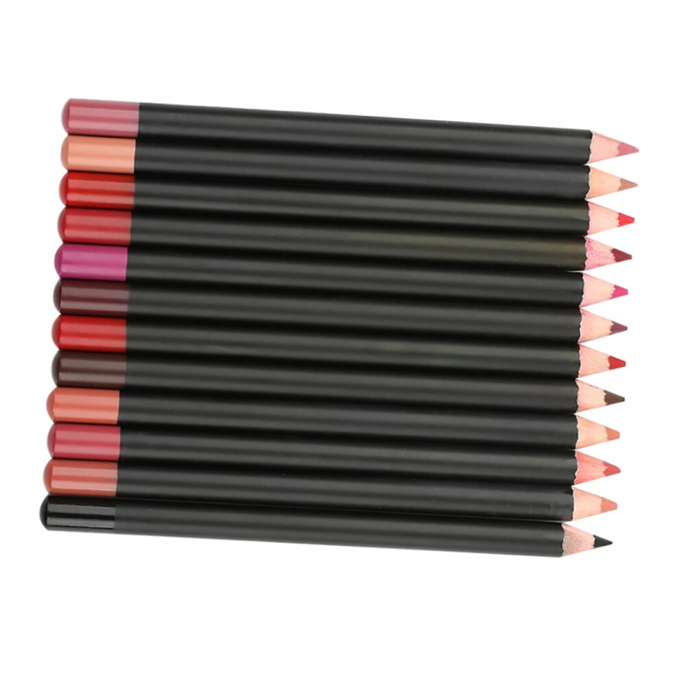 12pcs Waterproof Matte Lip Liner Pencils Long Lasting Smooth Lip Contour Set