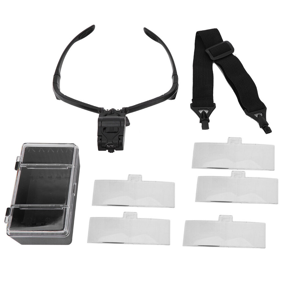 LED Forehead Magnifier For Precision Work, Adjustable Headband With Multiple Lenses And Bright Lighting Ideal For Beauty And Repair Tasks