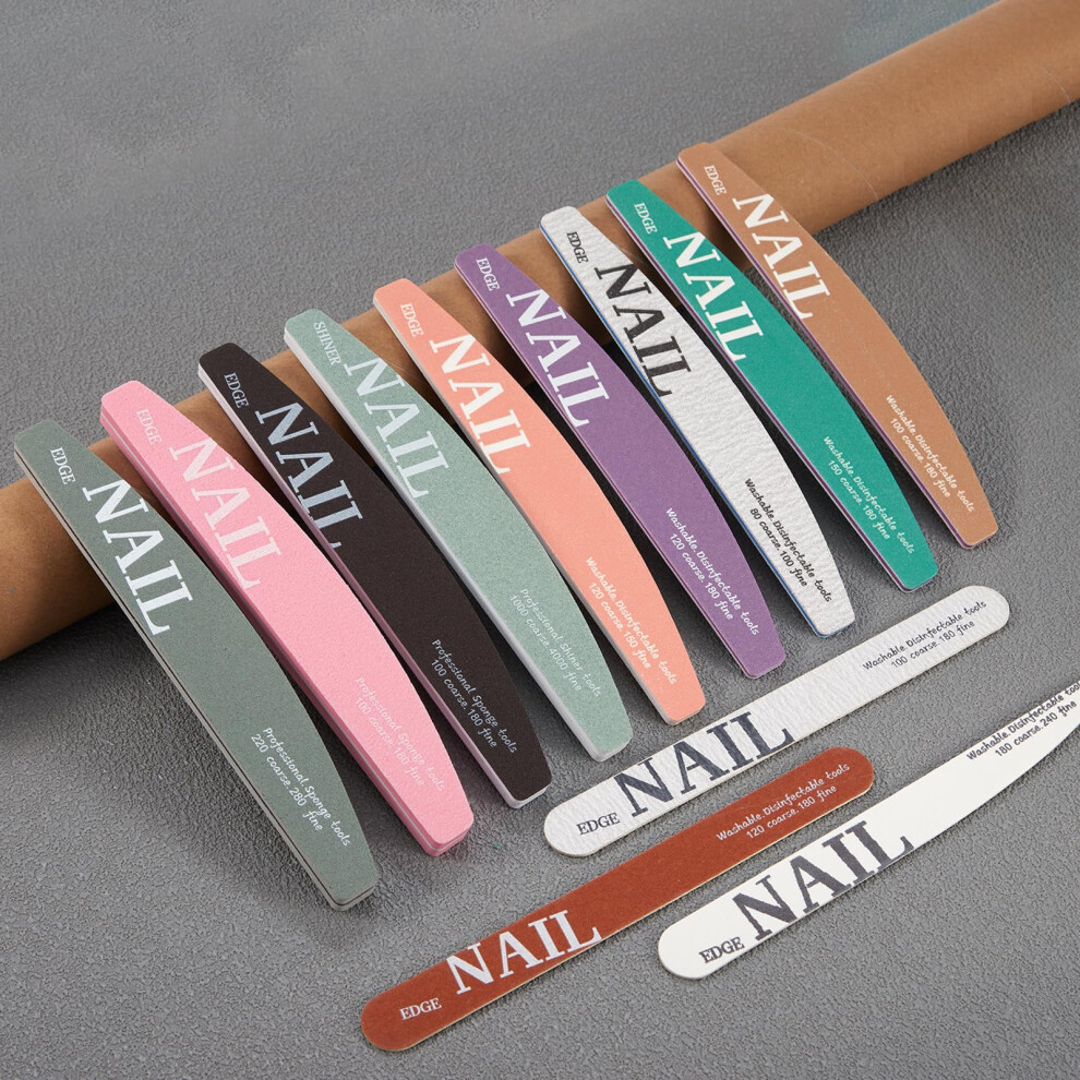 Professional 12 Piece Nail File and Buffer Kit for Natural and Acrylic Nails with Multiple Grit Options
