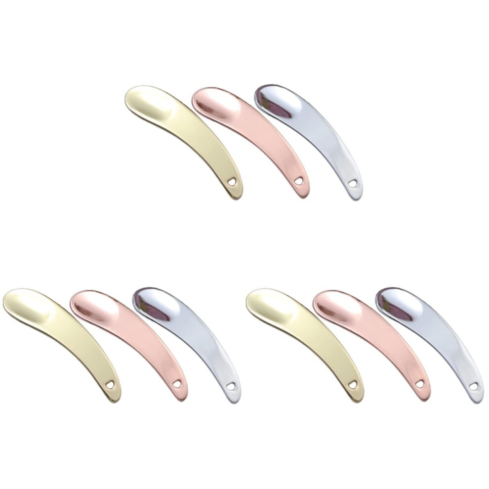 Cream 9Pcs Zinc Alloy Cosmetic Spatula Set For Hygienic Skincare And Serum Application