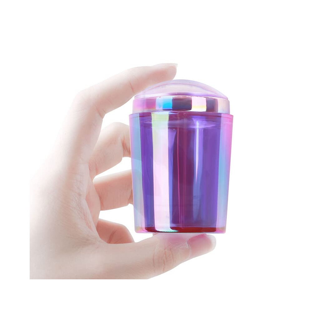 Purple French Nail Stamper With Clear View Precision Stamping, Transparent Silicone Head For Tips