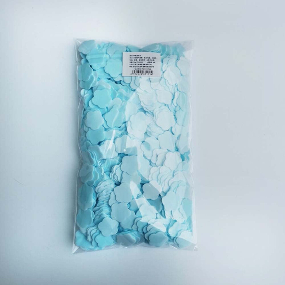 1000pcs Portable Soap Sheets Flower Shape Scented Travel Hand Wash Paper for Hiking Blue