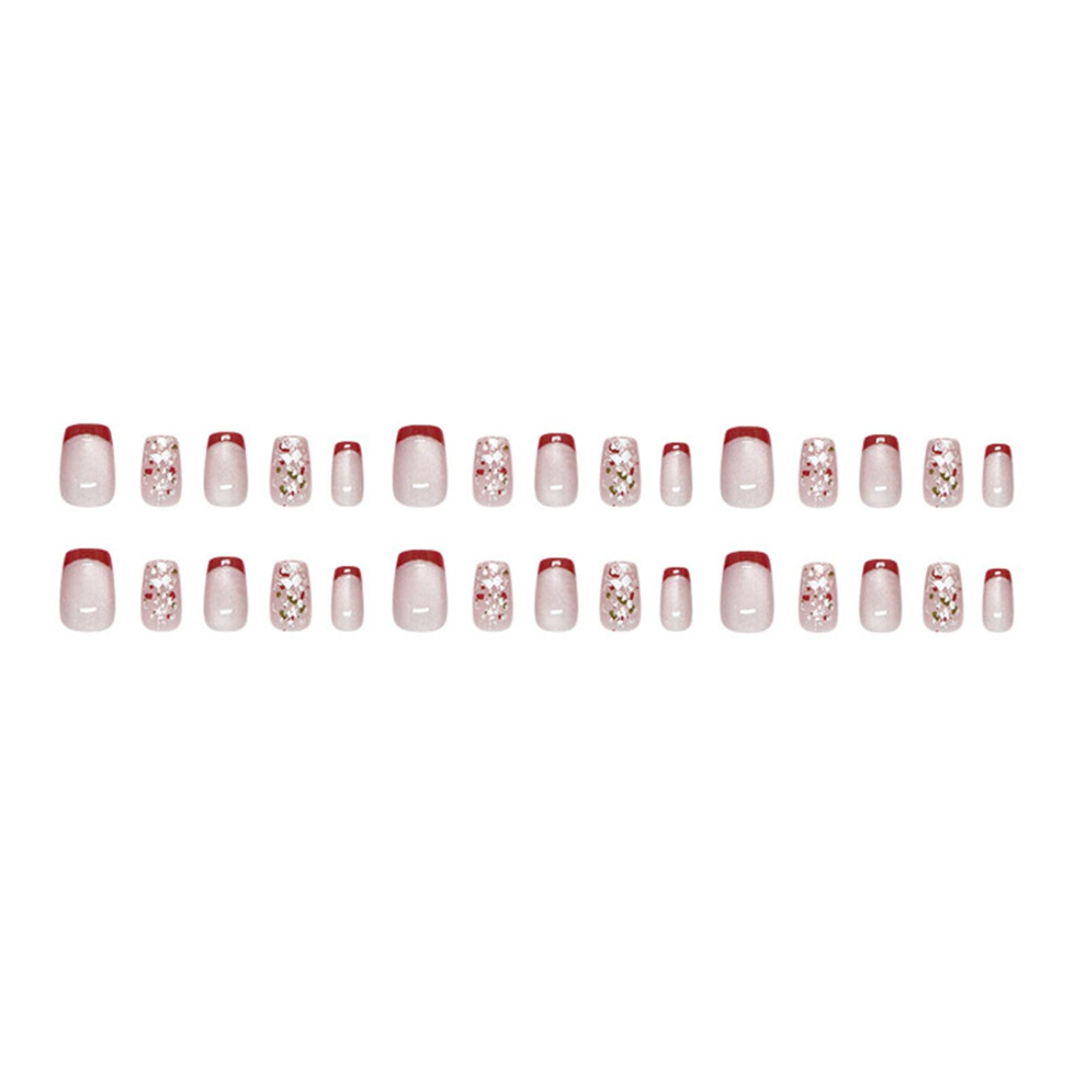 30pcs Cats Eye Short Coffin Press On Nails Glitter False Nails for Women Vibrant Color Accent