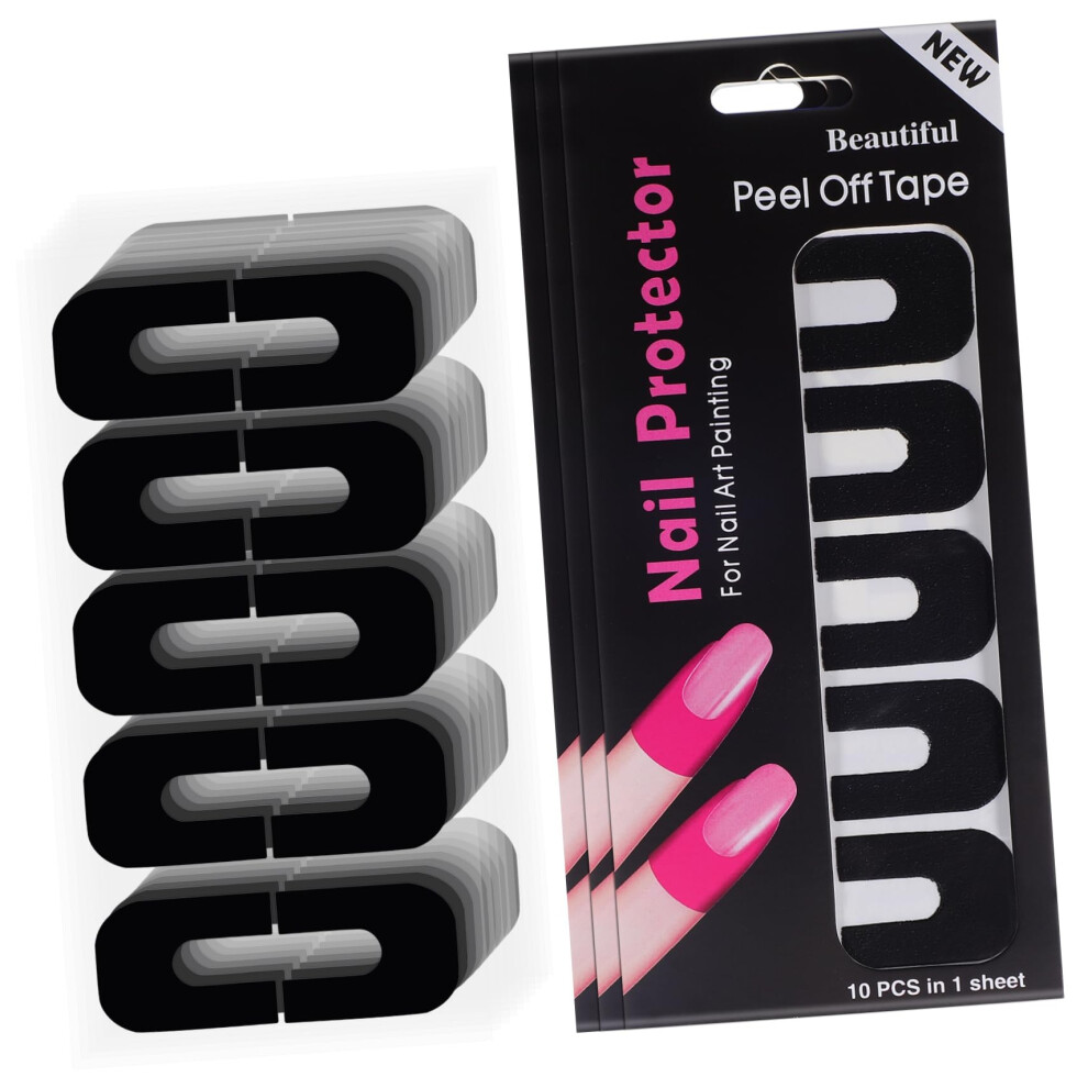 Nail Polish Protector Stickers UShaped Silicone Cuticle Guards for Smudge Gel Manicure
