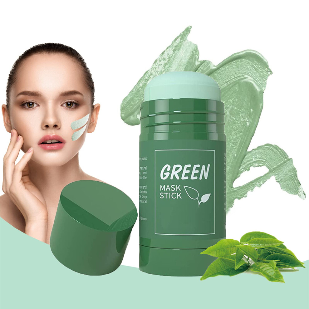 Green Tea Face Mask Stick For Deep Pore Cleansing And Blackhead Removal, Hydrating Clay (2Pcs)
