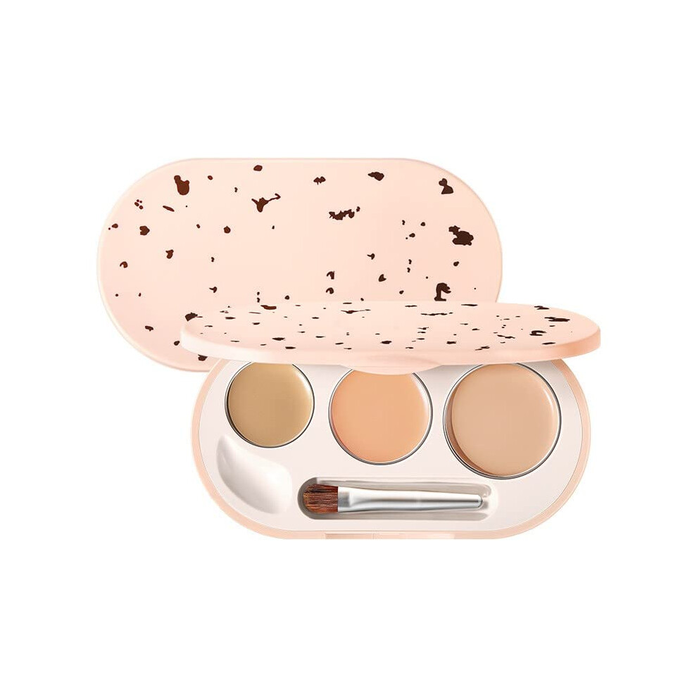 Dark Concealer Palette 3 Shades Color Correcting For Circles And Acne With Brush And Mirror
