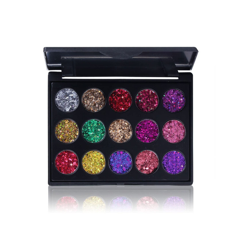 NVLEPTAP 15 Colors Glitter Eyeshadow Palette Waterproof Long Lasting  Pigmented Shimmer 02