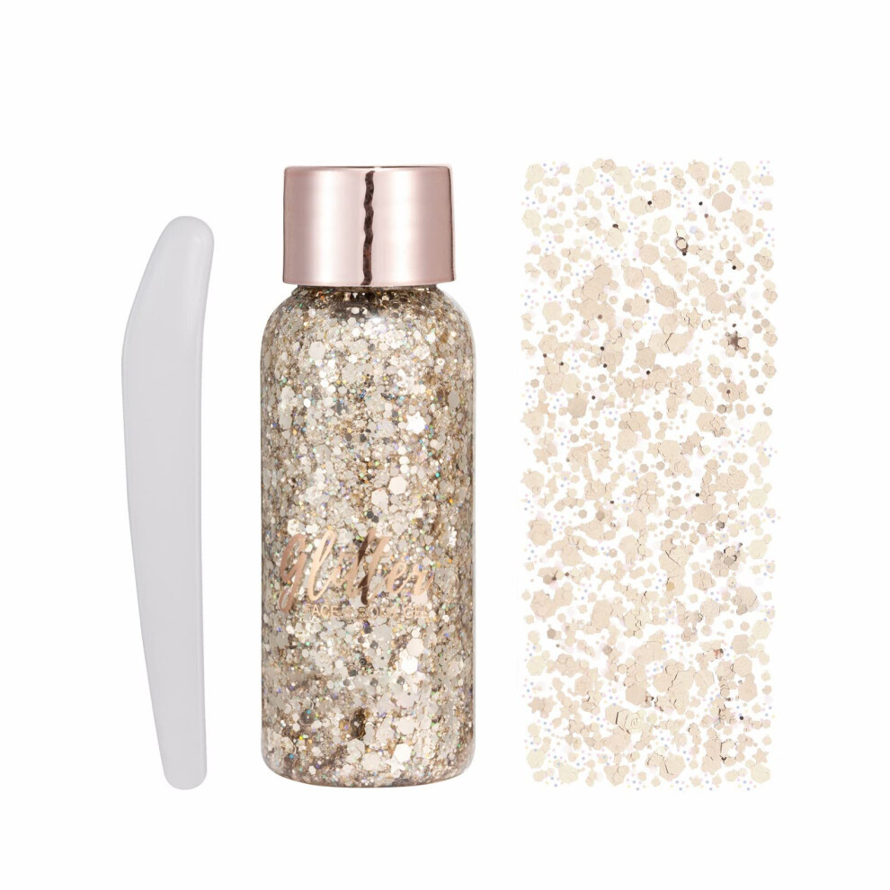 Glitter Gel with Sequin Eye Shadow Shine for Festival Face and Body Makeup 32ml
