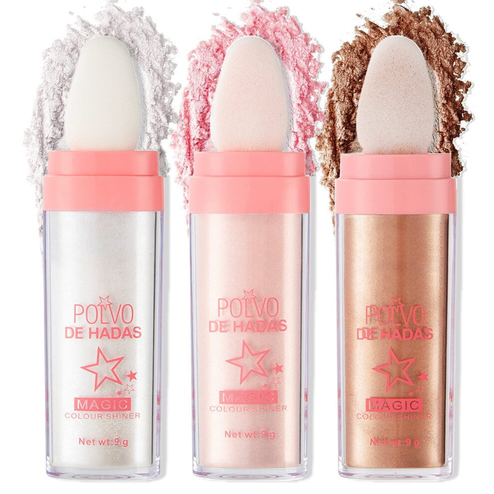 Highlighter Stick with Buildable Radiant Glow, Shimmer Highlighter for Face and Body, 3 Shades