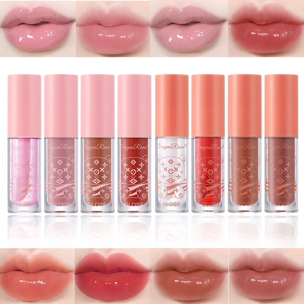 Liquid Lipstick Set with 8 Colors Matte and Shimmer Lip Gloss, Velvet Plumping Hydrating Finish