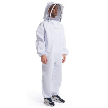 Traje unisex de apicultura con diseño de chaqueta de abeja ventilada, capucha de velo desmontable de tela a prueba de picaduras, capucha de velo de