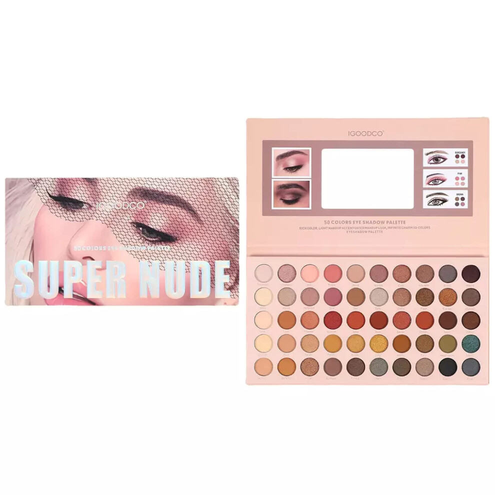 Nude Eyeshadow Palette 50 Shades Matte Shimmer Metallic Long Lasting  Pigmented Blendable