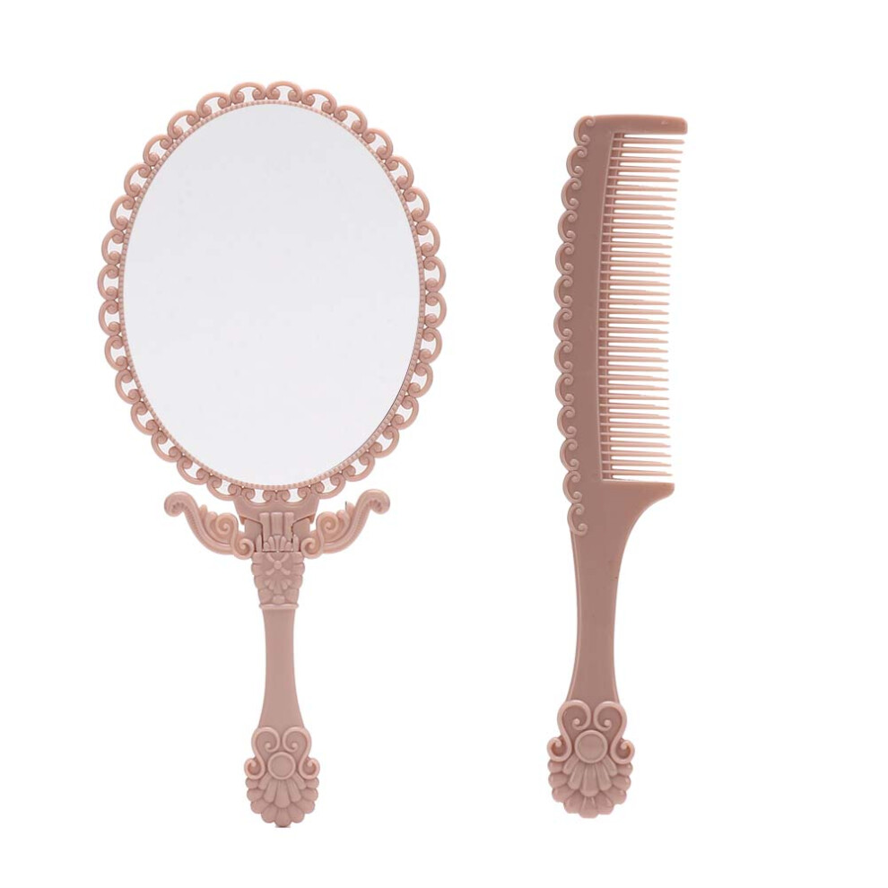 Pink Vanity Makeup Mirror, Exquisite Workmanship Portable Lightweight For Travel, Vintage Handheld Mirror With Fine Workmanship (Nano ) For Nightclubs