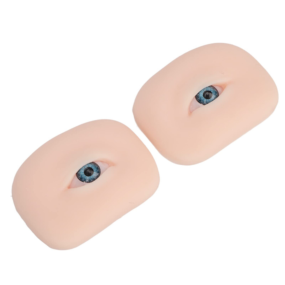 Blue Silicone Eye Model Pair With Realistic Texture For Makeup Practice And Lash Training Eyeball