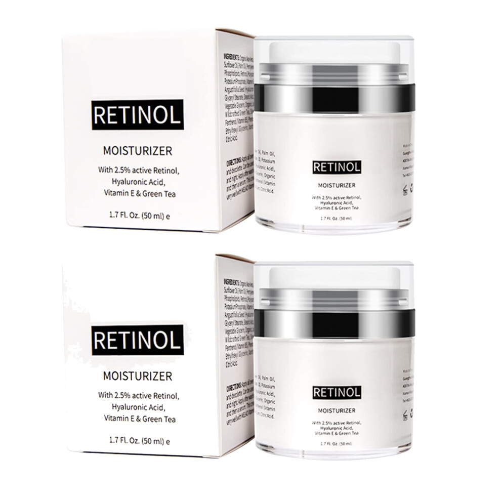 Cream Retinol Face Anti Aging Moisturizer For Wrinkle Reduction And Undereye Brightening 2 Pcs