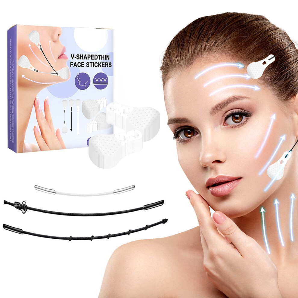Face Lift Tape 40pcs Invisible Waterproof Elastic Stickers for Double Chin and VLine Lift