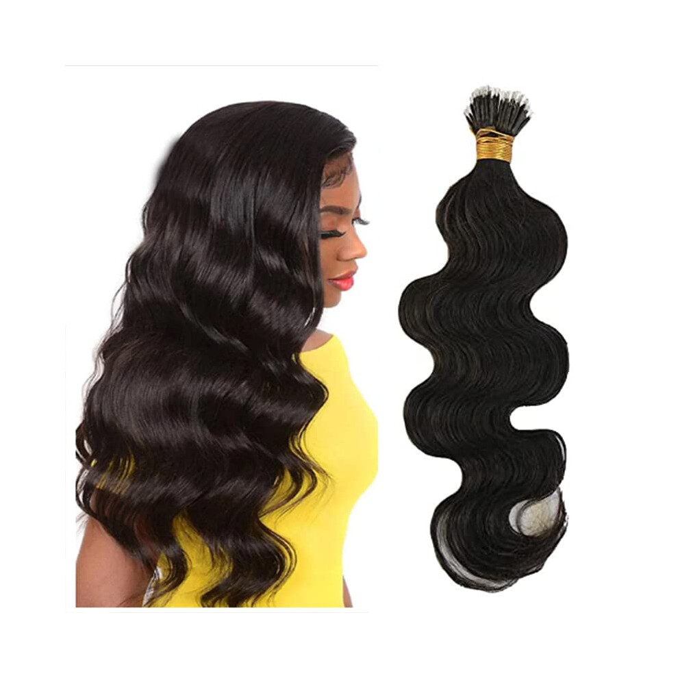 Unisex Black 24 Inch Jet Brazilian Body Wave Virgin Human Hair Extensions 100G Tangle Weft