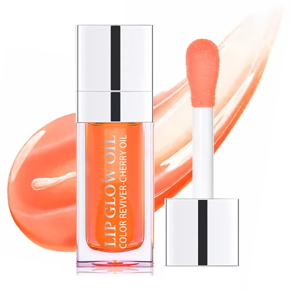 Orange Plumping Lip Oil 004 With Deep Hydration, Nonsticky Hydrating Tinted Lip Gloss