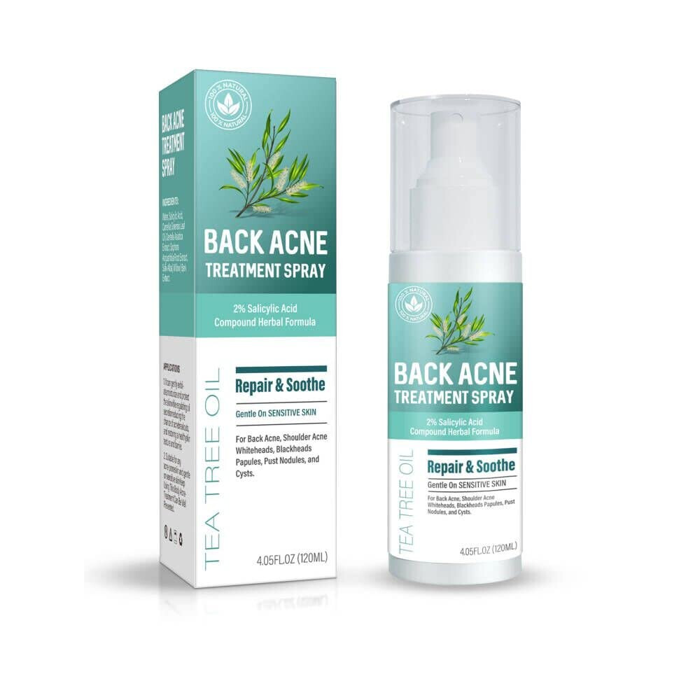 Back Acne Spray with All Natural Formula for Effective Body Acne Treatment, 4.05 fl.oz