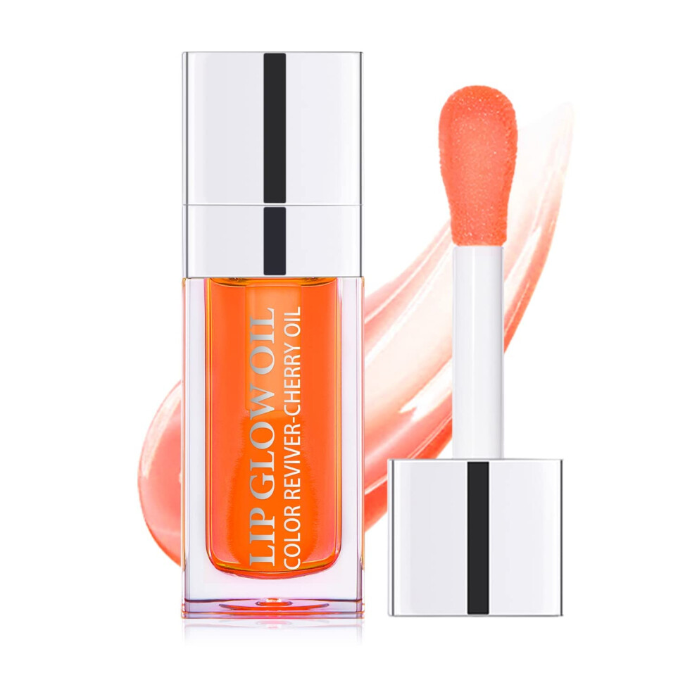 Orange Hydrating Lip Oil Gloss Coral Â Deep Hydration Vegan Formula For Dry Lips With Nonsticky Shine