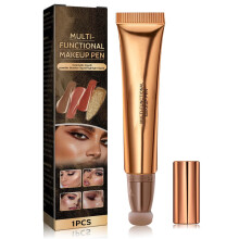 Cream Contour Stick with Cushion Applicator, 3 in 1 Blush Bronzer Highlighter, Long Lasting Waterproof
