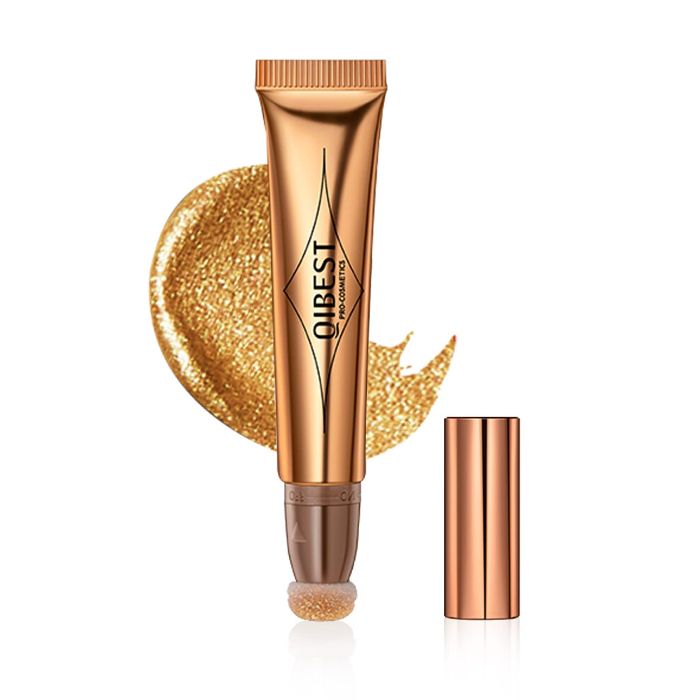 Liquid Highlighter Stick with Cushion Applicator Gold Shimmer Face Makeup Long Lasting Finish