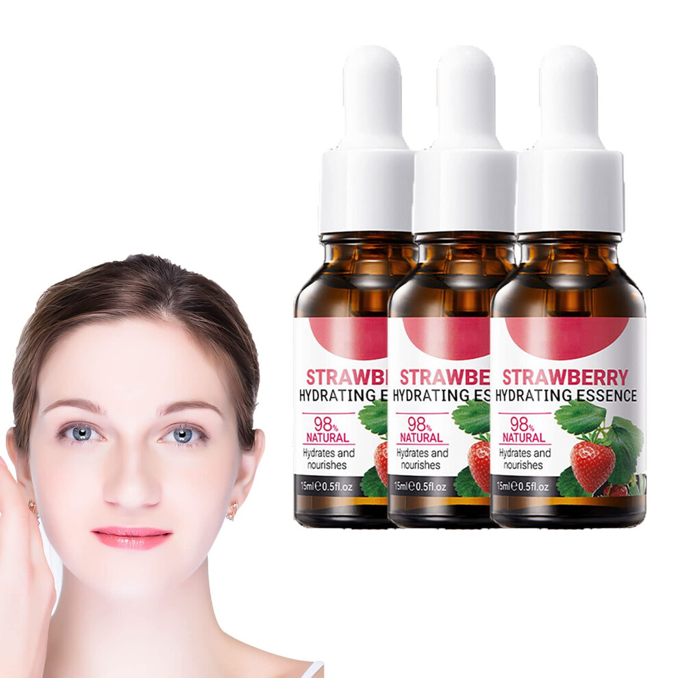 Strawberry Face Serum Anti Aging Skincare Set with Deep Hydration AntiWrinkle and Pore Tightening (3PCS)