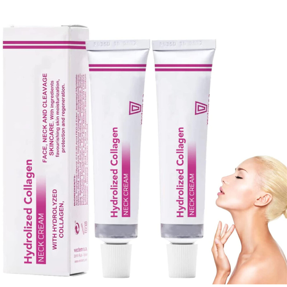 Cream Hydrolyzed Collagen Neck Firming 40G 2Pcs, Deep Hydration Antiaging Smooth Skin Care