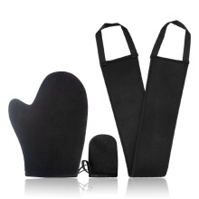 Self Tanning Mitt Kit with Face and Back Applicators, 3 in 1 Velvet Glove for Even Coverage